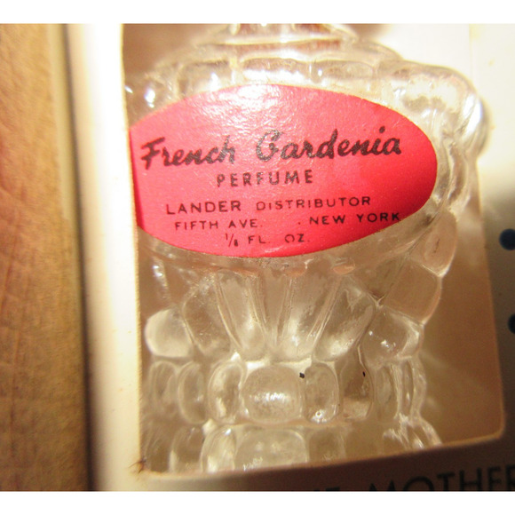 VTG Boutique Box With Funnel + Purse Size Empty Tiny Perfume Bottle W/Pink Top - Picture 5 of 5